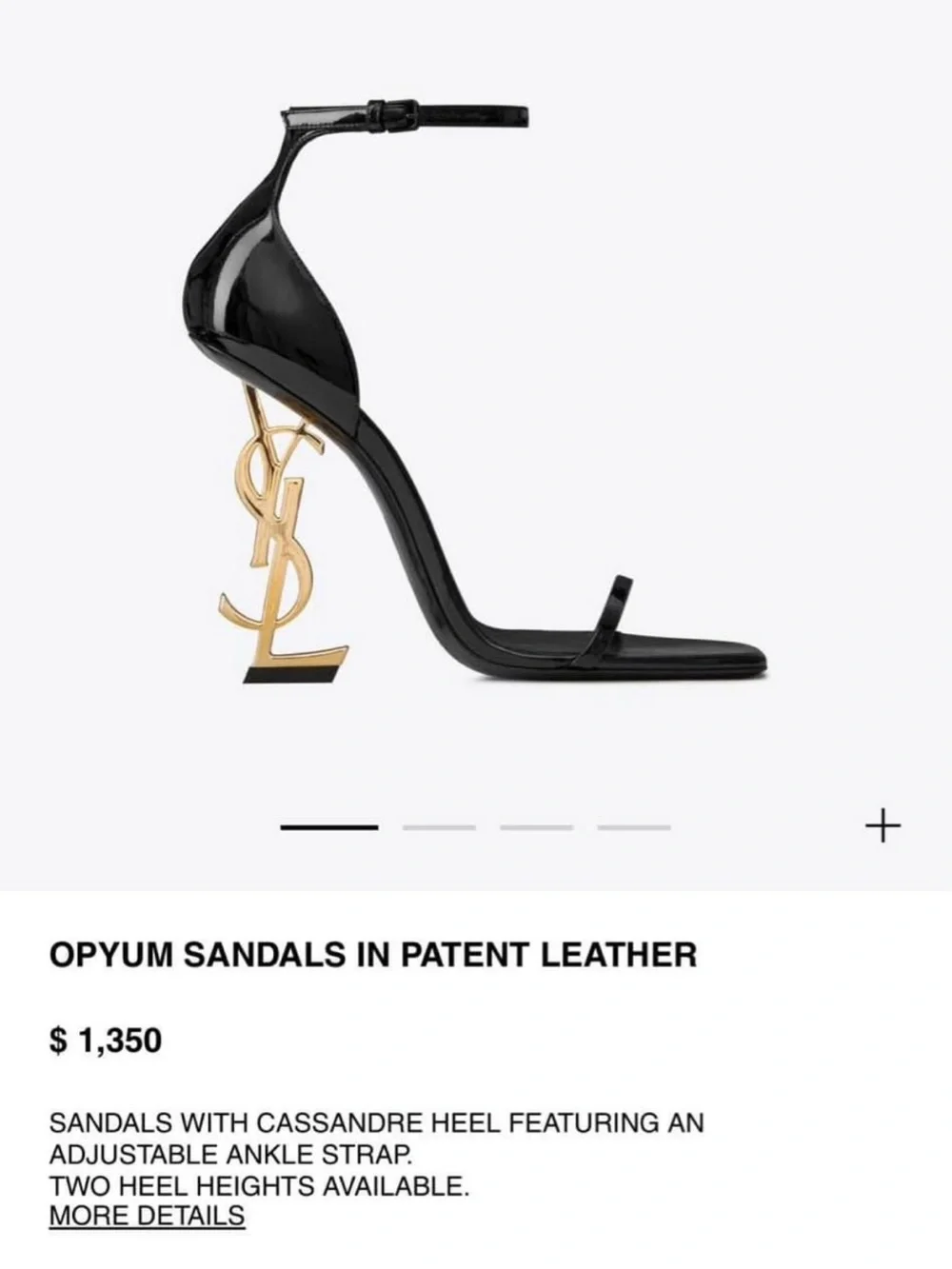Saint Laurent Opyum Patent YSL Logo Heel Sandals - Picture 4 of 6